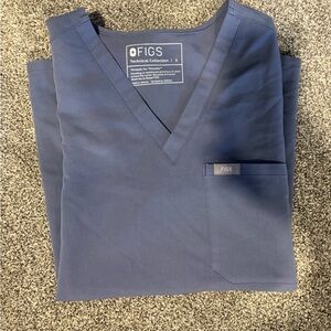 FIGS Women's Space Navy Blue V-Neck Scrub Top